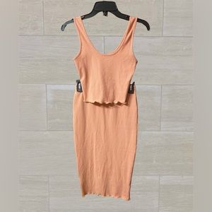 Two piece crop top skirt set